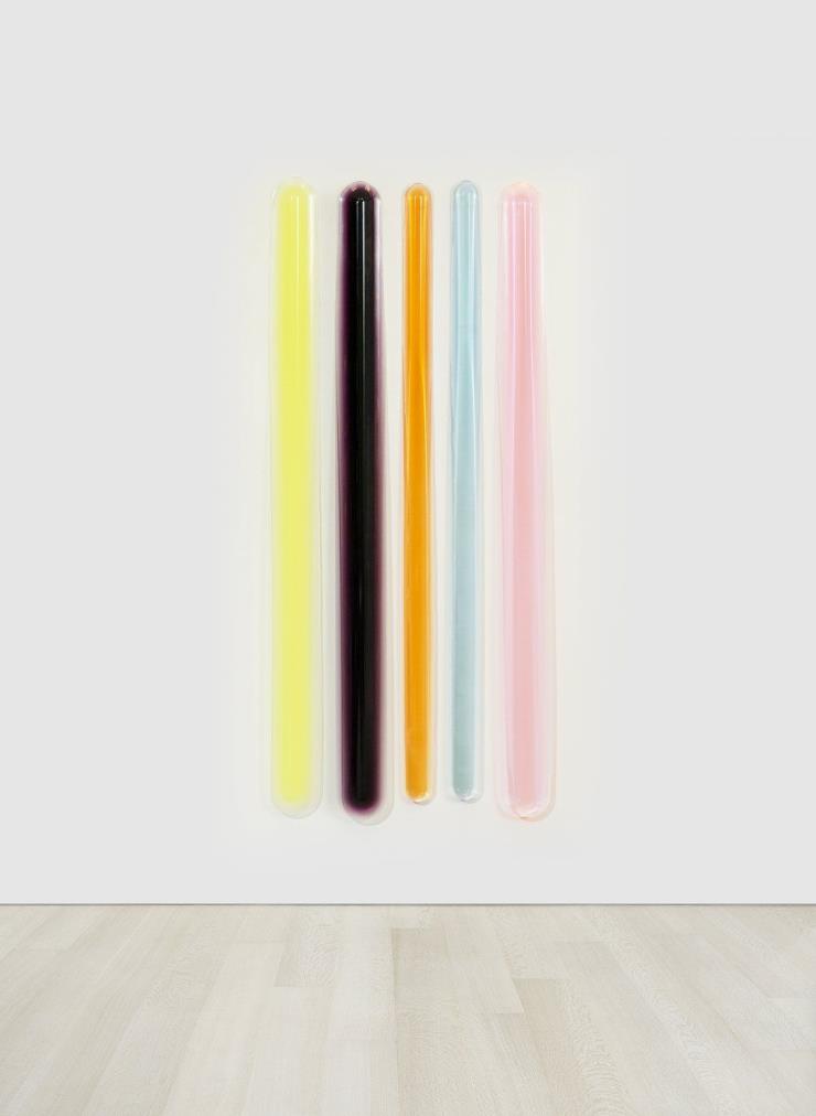 Peter Alexander, Makes Your Mouth Water, 2020, urethane, 5 units, each 195.6 x 81.3 x 3.8 cm, overall installed ⓒ Peter Alexander