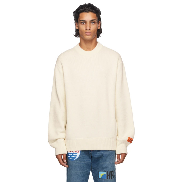 Beige Heron Stamp Sweater, $570 USD.