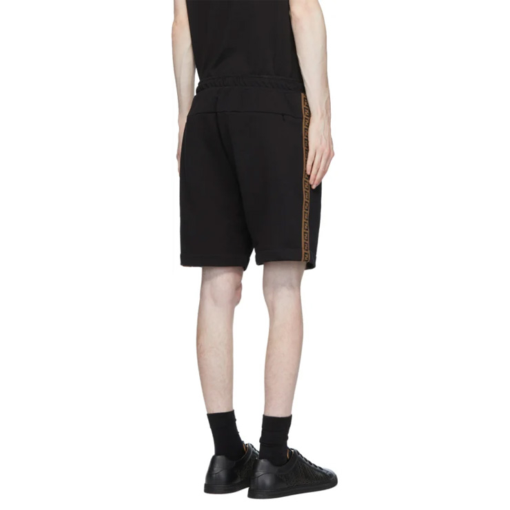 Black 'Forever Fendi' Stripe Sweat Shorts, $645 USD.