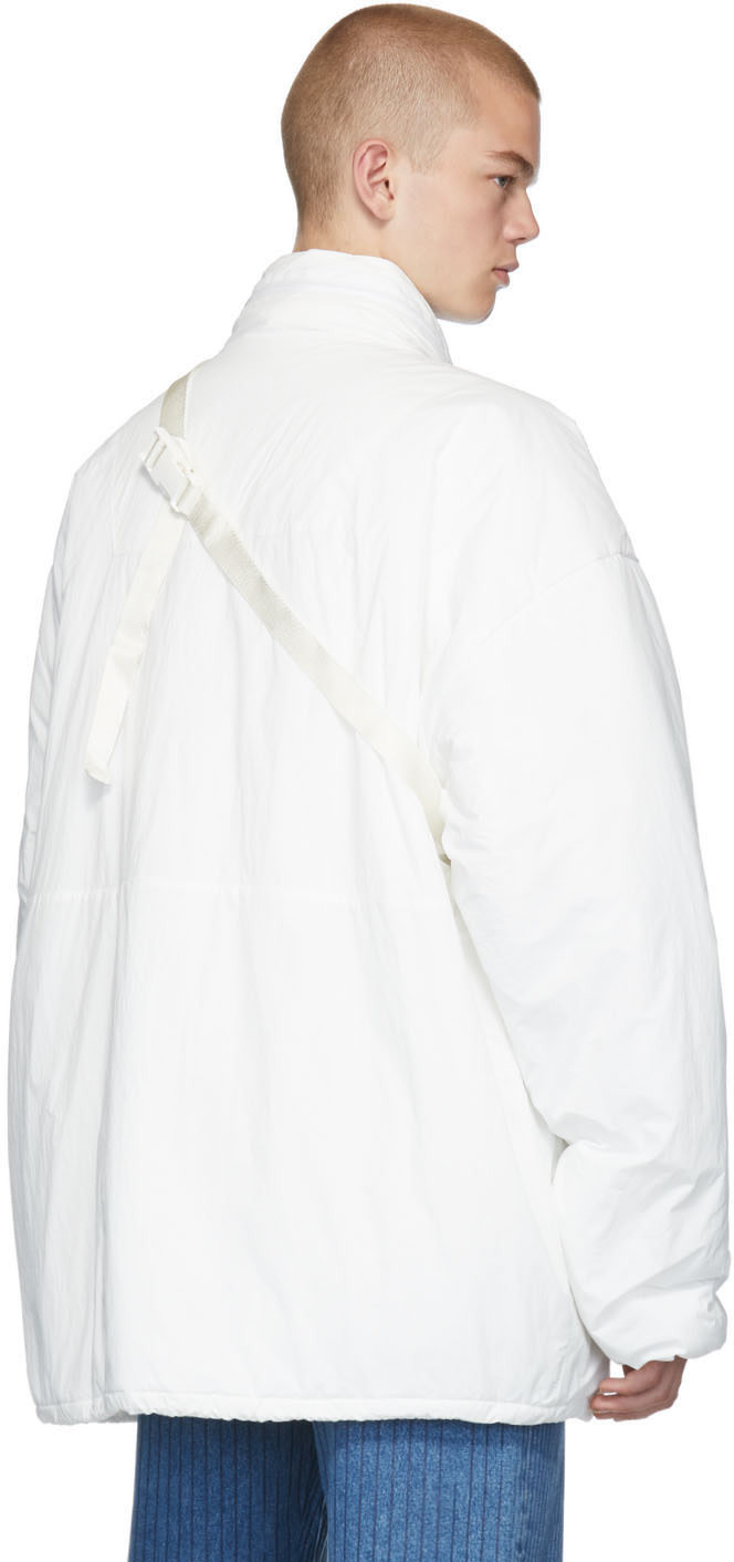 White Hooded Windbreaker Jacket, $1215 USD