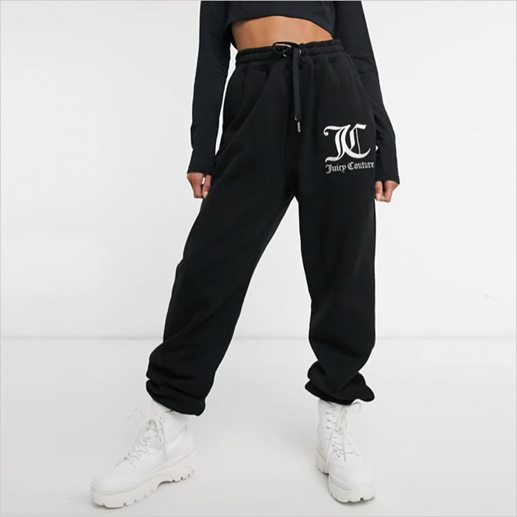 Co-ord jersey joggers with logo in black, $103 USD