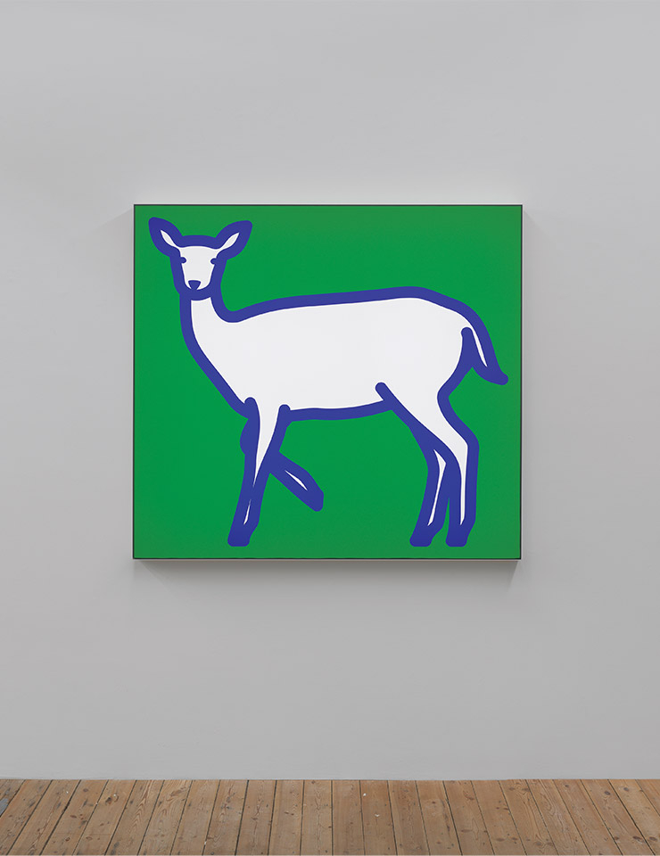  〈Deer 1.〉, 2020, Aluminium, nylon and lights, 128x140x9cm. 