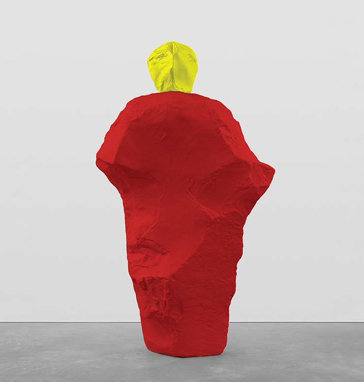〈yellow red monk〉, 2020, Painted bronze, 295x170.5x97cm.