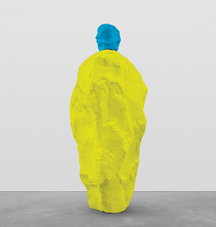 〈blue yellow monk〉, 2020, Painted bronze, 295x125x114.5cm.