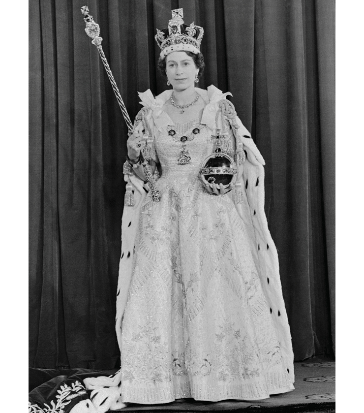 1953년 대관식에서의 여왕.