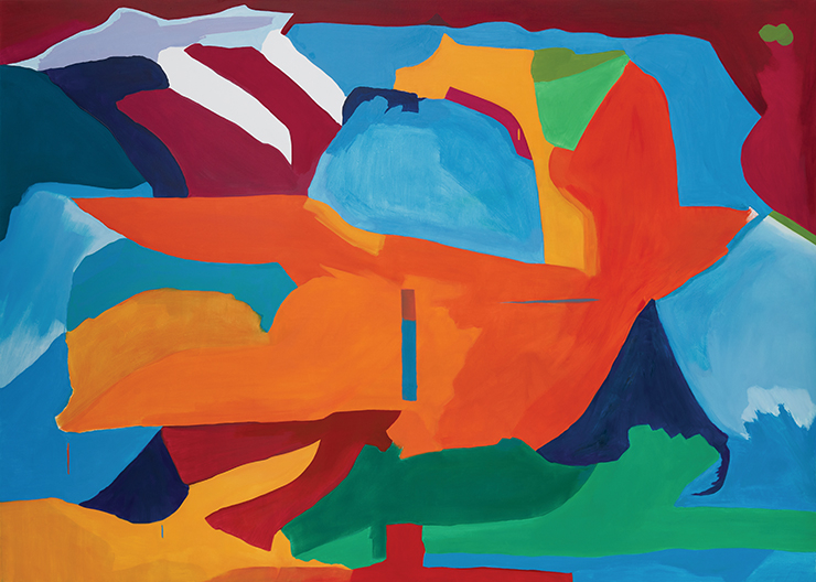 Hejum Bä, 〈Score Pool II〉, 2022, Oil on canvas, 162.2x227.3x4.5cm.