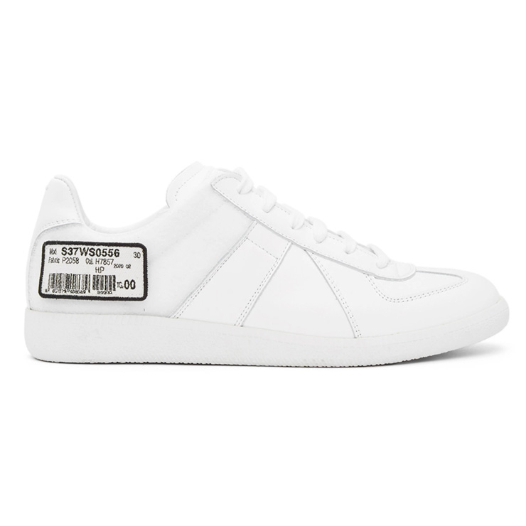 White Barcode Sneakers, $515 USD.