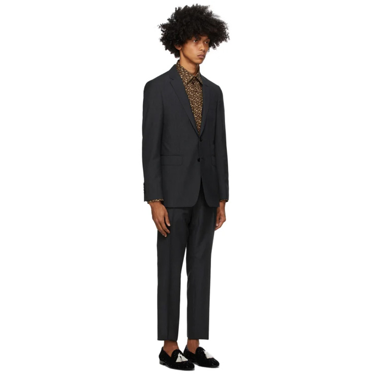 Grey Slim Suit, $2505 USD.