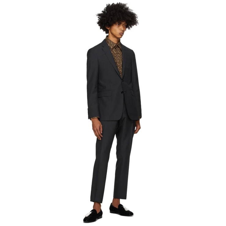 Grey Slim Suit, $2505 USD.