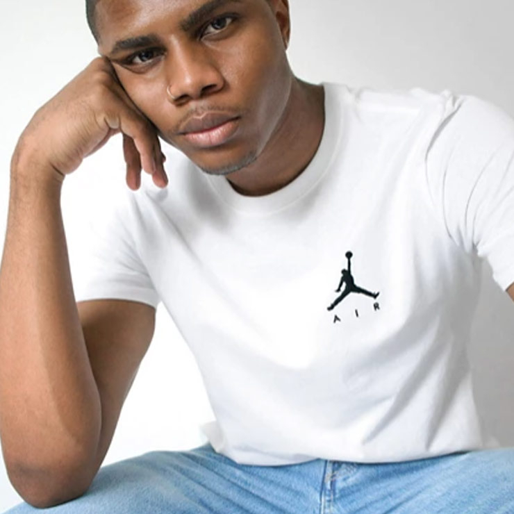 Jordan Jumpman embroidered t-shirt in white, $40 USD