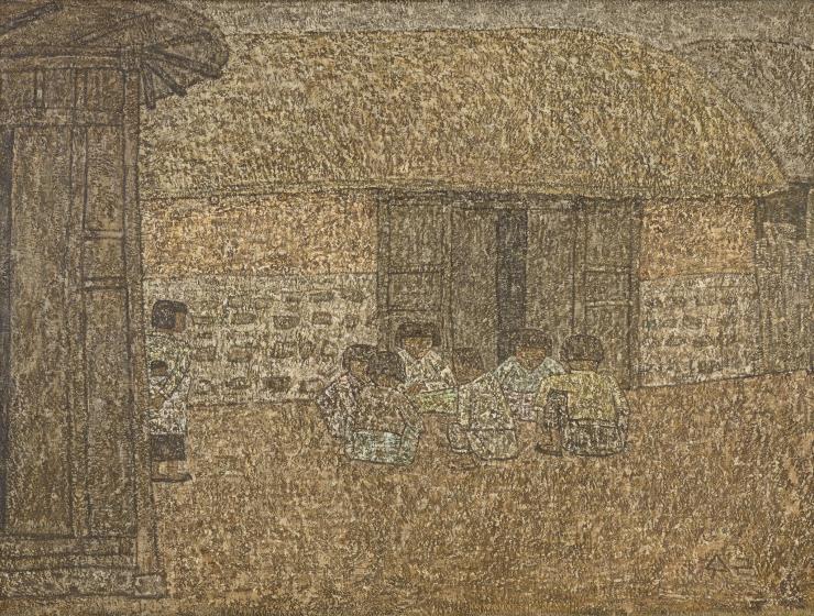박수근, 〈유동〉, 1963, 캔버스에 유채, 96.6x130.5cm.