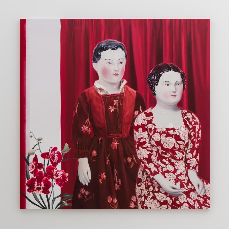 최지원, 〈Rommin' Red〉, 2021, oil and acrylic on canvas, 181.1x181.1cm