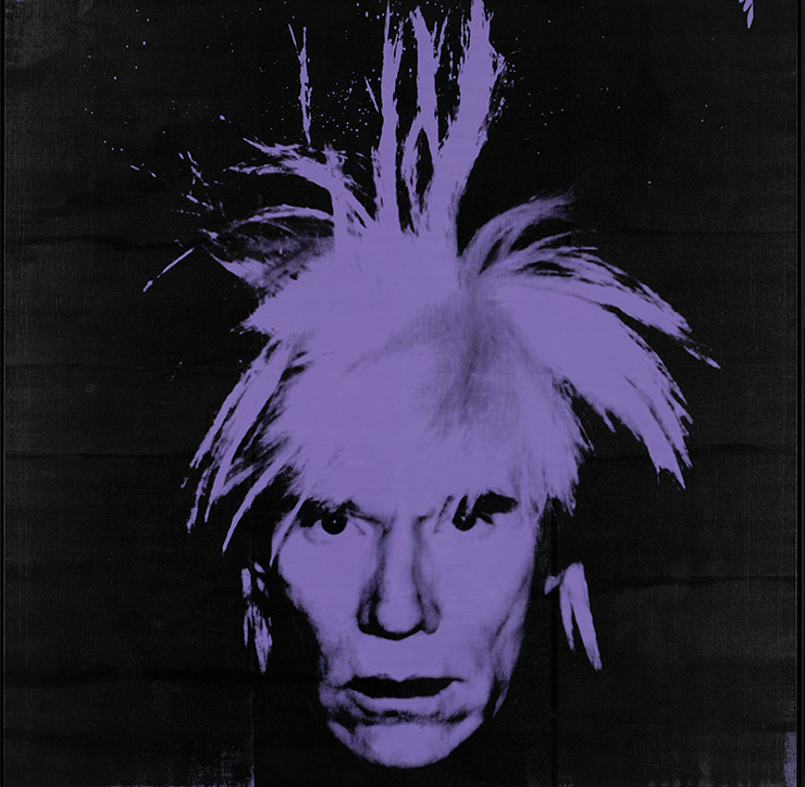 〈Self-Portrait〉, 1986 – detail. © The Andy Warhol Foundation for Visual Arts, Inc. / Licensed by Adagp, Paris 2021. Courtesy of Fondation Louis Vuitton. Photo credits: © Primae / Louis Bourjac.