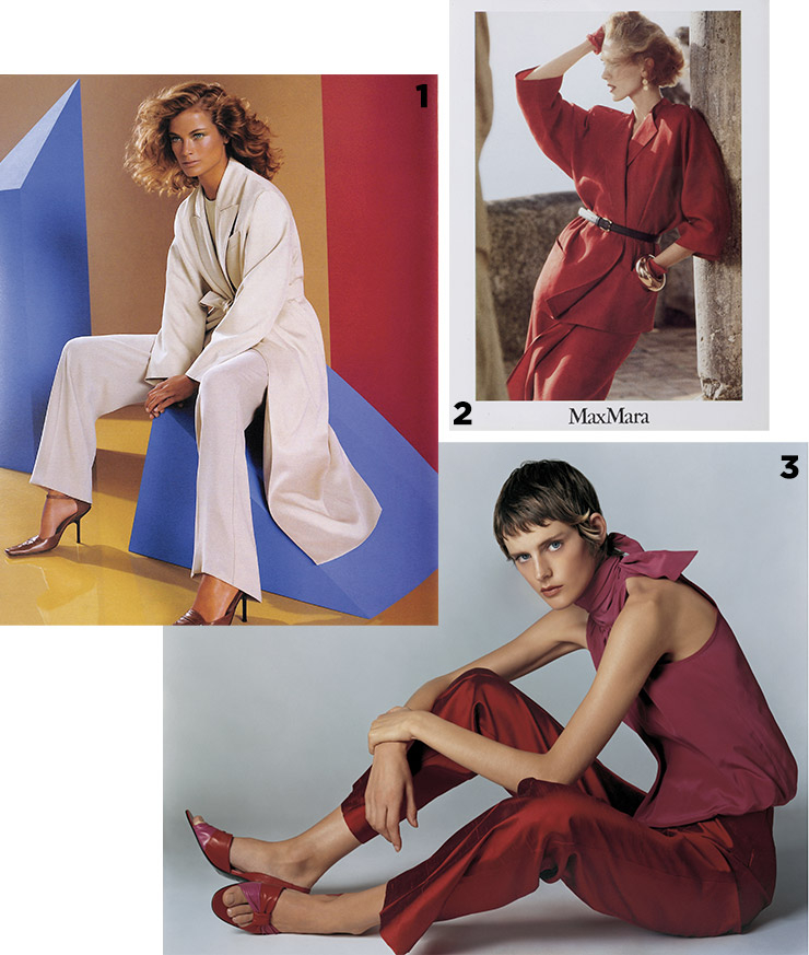 1 모델 캐롤린 머피, 포토그래퍼 스티븐 마이젤, 2000 S/S. 2 모델 다이앤 드윗, 포토그래퍼 마이크 야벨, 1984 S/S. 3 모델 스텔라 테넌트, 포토그래퍼 스티븐 마이젤, 2002 S/S. 