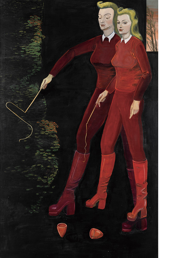 Rosa Loy, 〈팽이(Kreisel)〉, Casein on canvas, 190x110cm, 1999. 