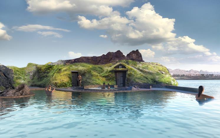 아이슬란드의 전통 건축 양식으로 지은 스카이 라군 건축물 (c) Sky Lagoon & Pursuit