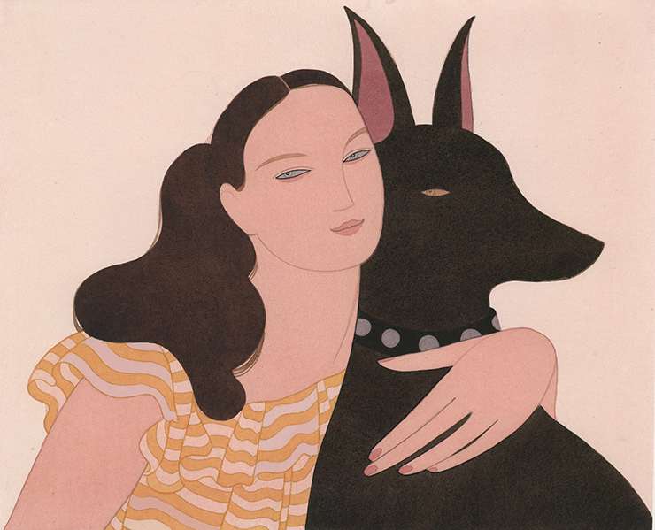 〈Dog〉, 2021, Watercolour on paper, 30.5x40.6cm.
