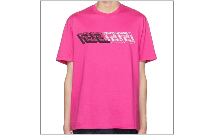  베르사체 & 핑크 라 그레카 티셔츠, $365 USD