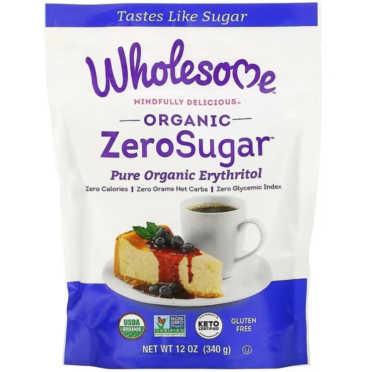 Wholesome Sweeteners, 유기농 ZeroSugar – 유전자 변형 옥수수가 아닌 유기농 옥수수를 사용한 오가닉 스위트너.