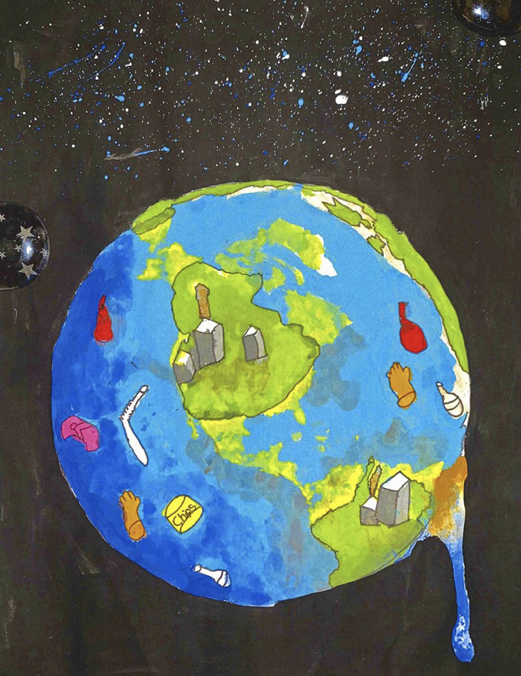 〈타임〉 지에 소개됐던 한 아이가 상상한 미래의 지구 그림